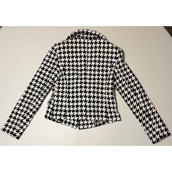 Military Jacket Gold Button Embellished Double Breasted Blazer Black White XS - Picture 2 of 8